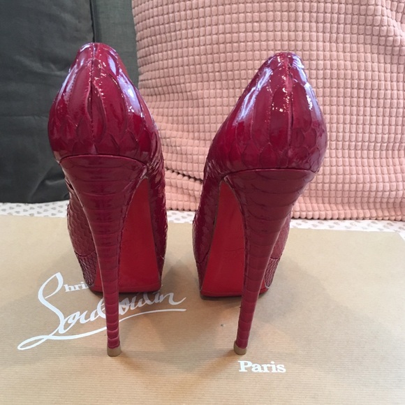 Christian Louboutin ♥️6.5 Red Python ♥️ - Picture 7 of 8